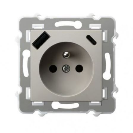 SZAFIR Gniazdo pojedyncze z uziemieniem i przesłonami z ładowarką  USB A+C kaszmirowy beż OSPEL - przechwytywanie[212].jpg